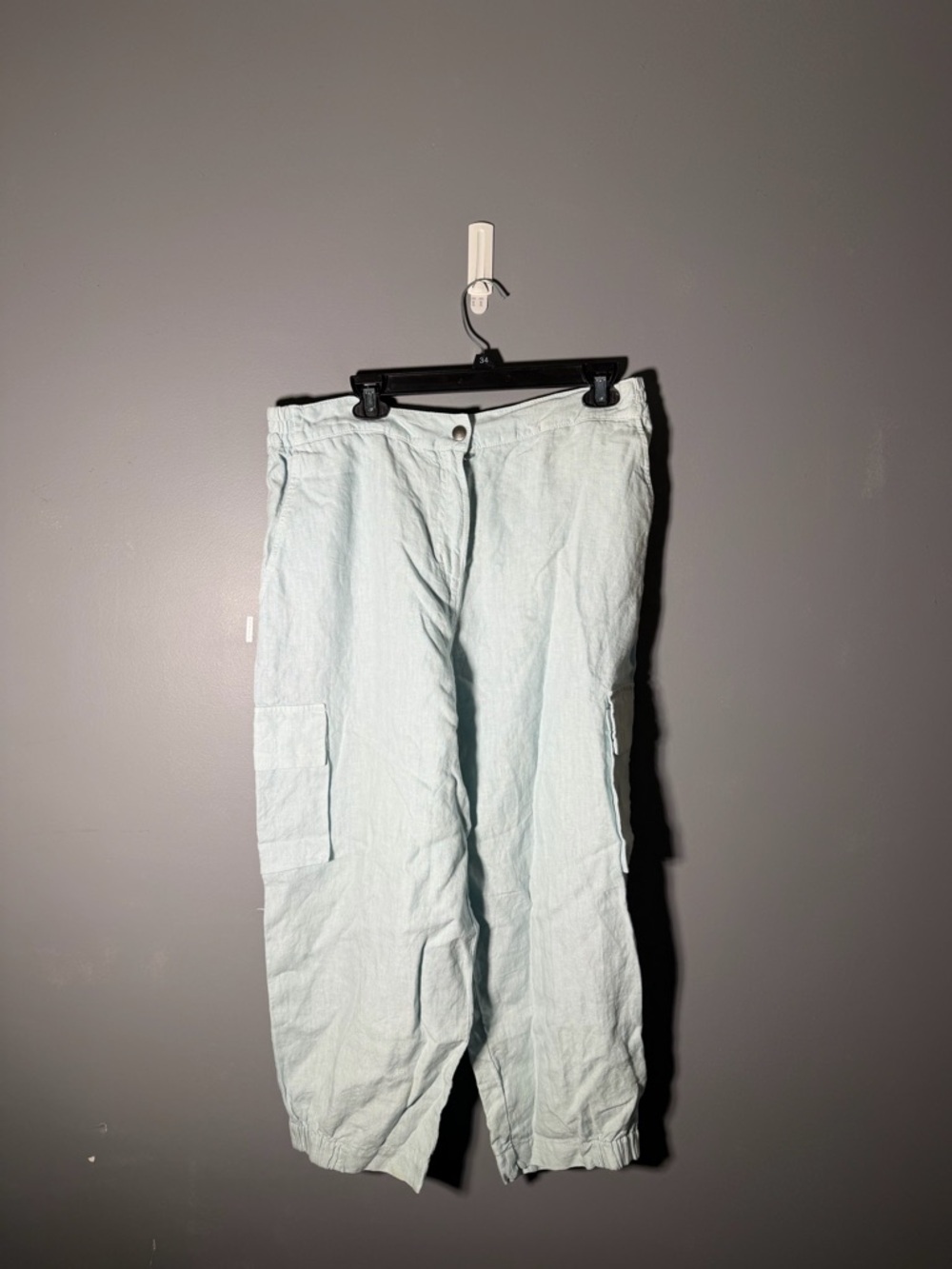 Poetry 100% Linen Cargo Crop Pants Size 12